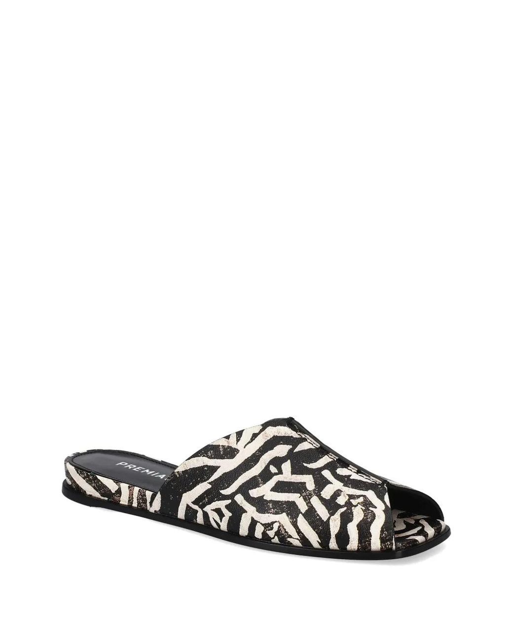Premiata White Zebra-Print Flat Sandals