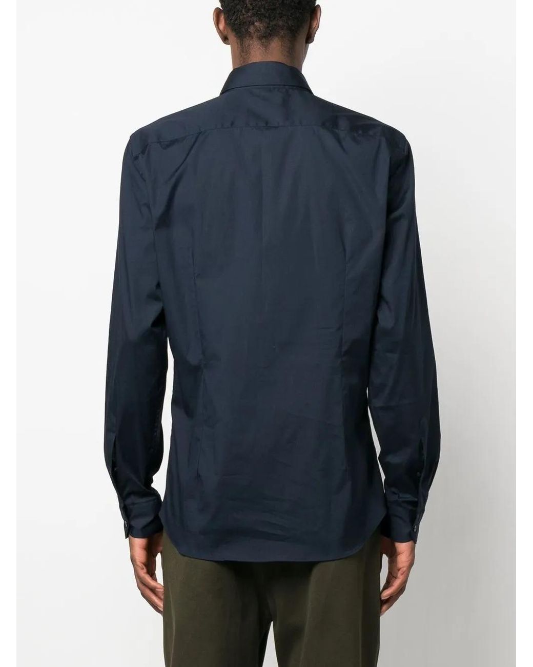 Fay Blue Long-Sleeved Cotton Shirt for men