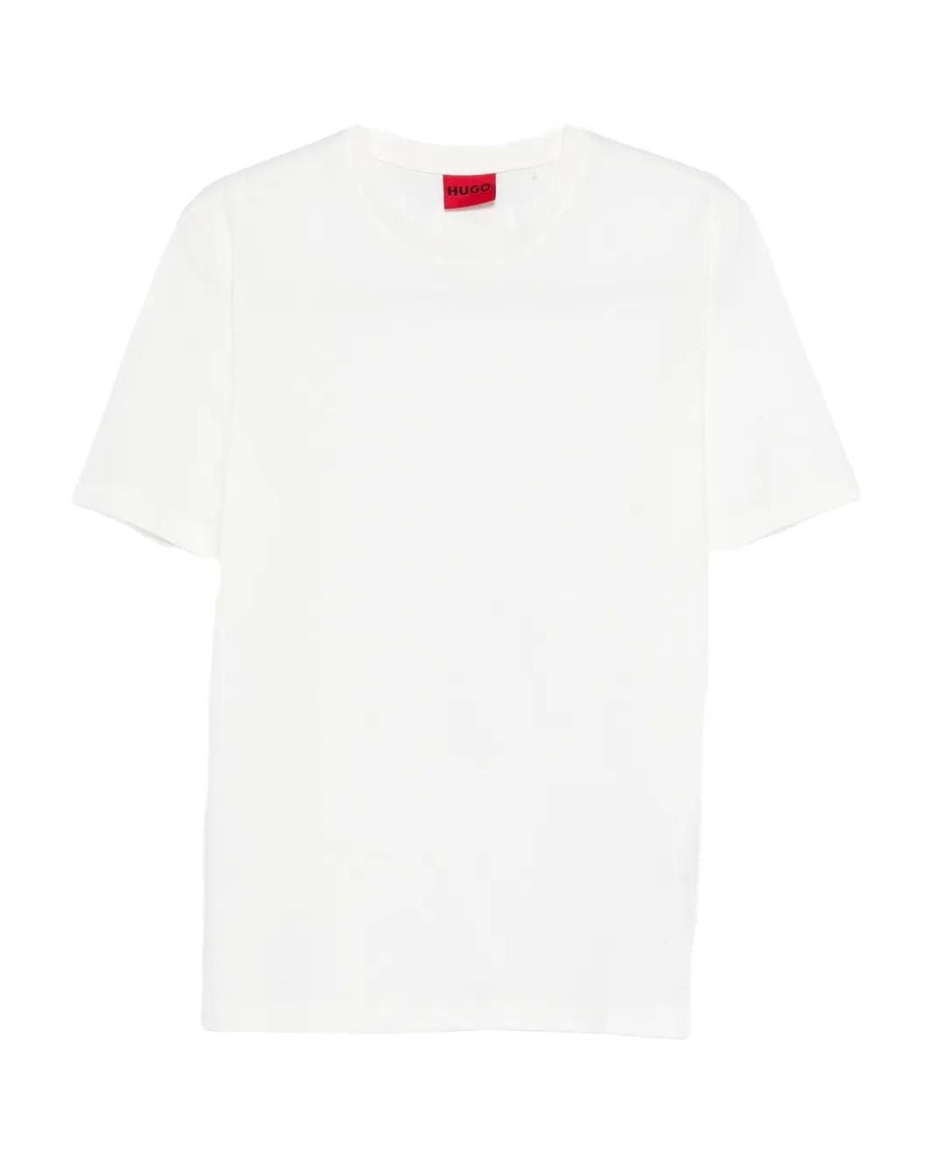 HUGO White Short-Sleeve T-Shirt for men