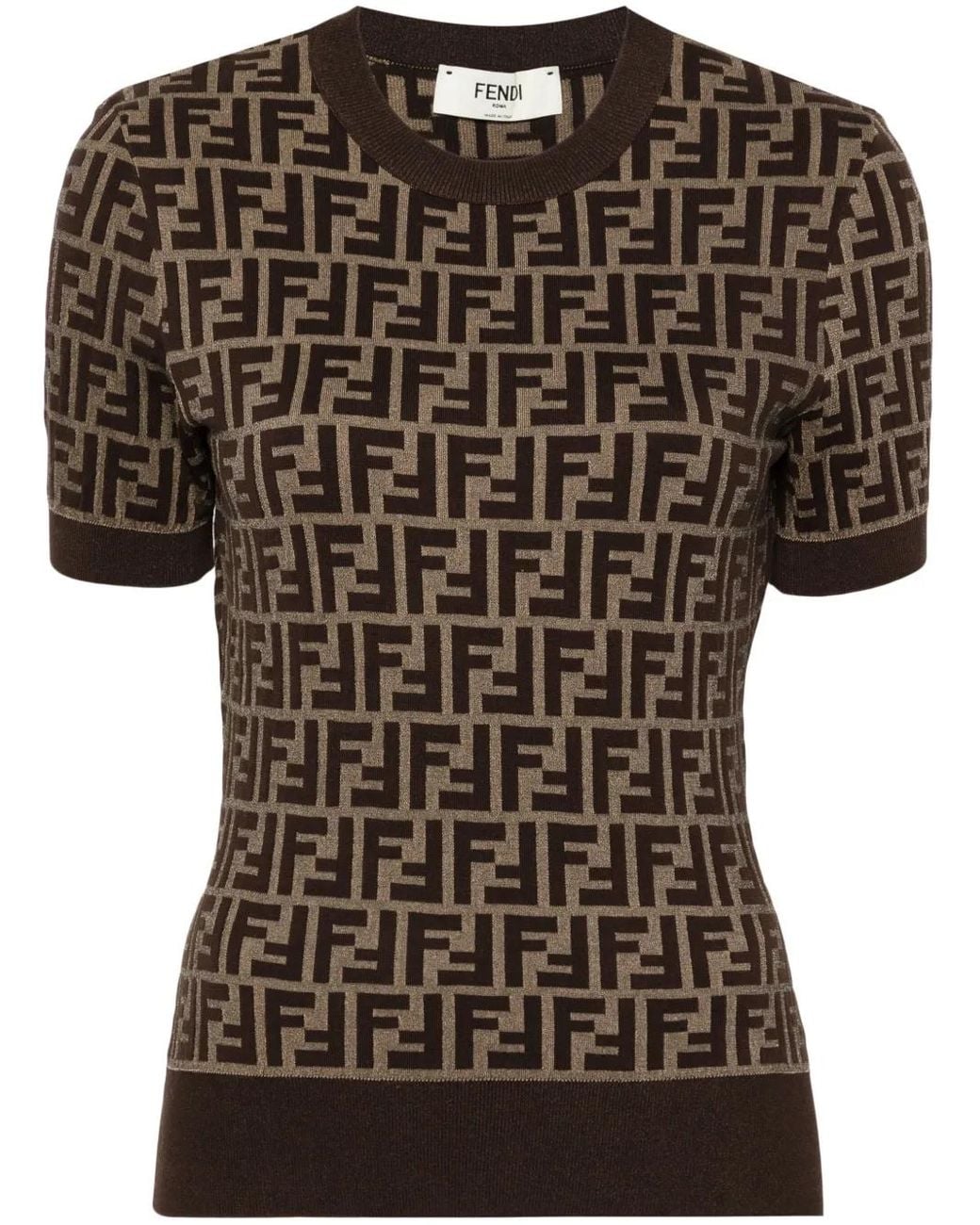 Fendi Gebreide Top Met Ff Patroon in het Brown