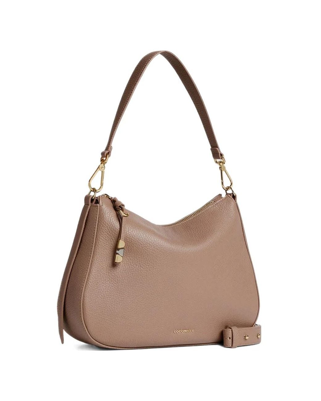 Coccinelle Brown Small Grained-Leather Shoulder Bag