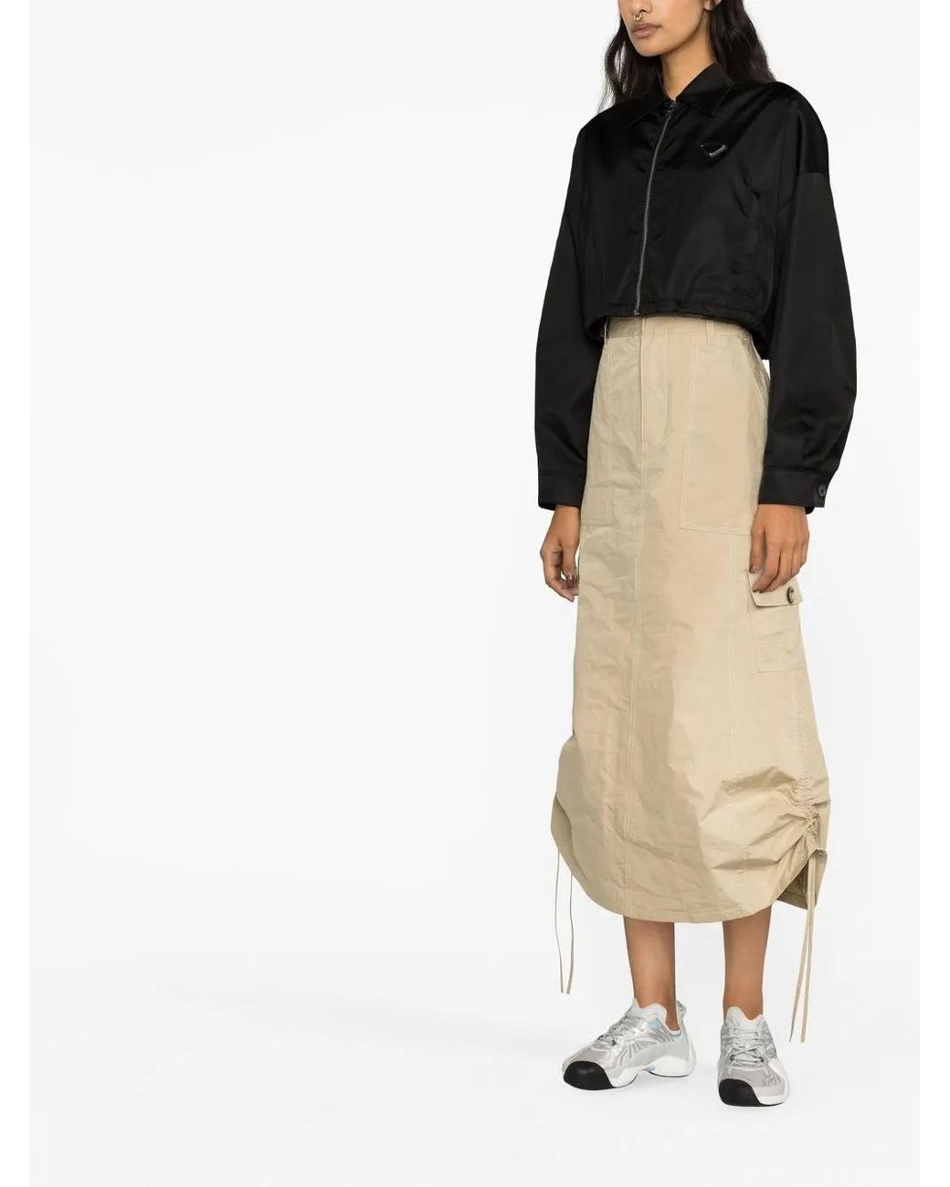 Prada Black Re-Nylon Cropped Nylon Jacket