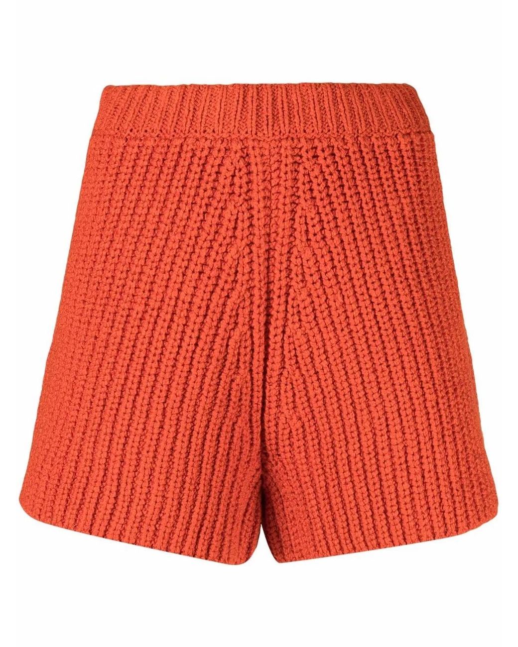 Alanui Red Short En Maille Épaisse
