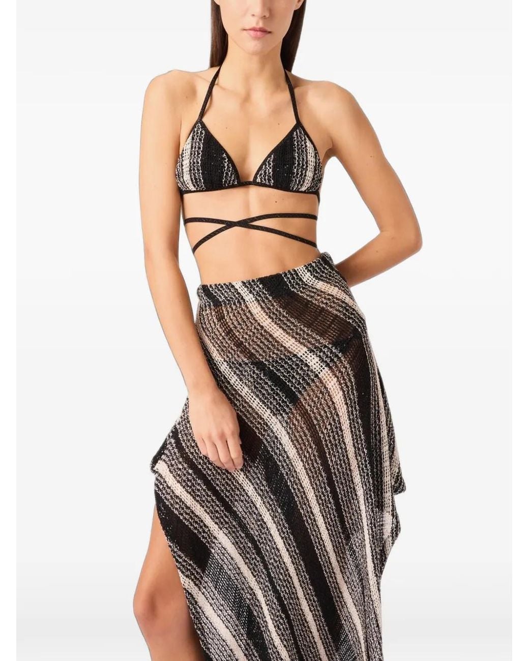 Missoni Black Long Mesh Skirt With Sequin Application