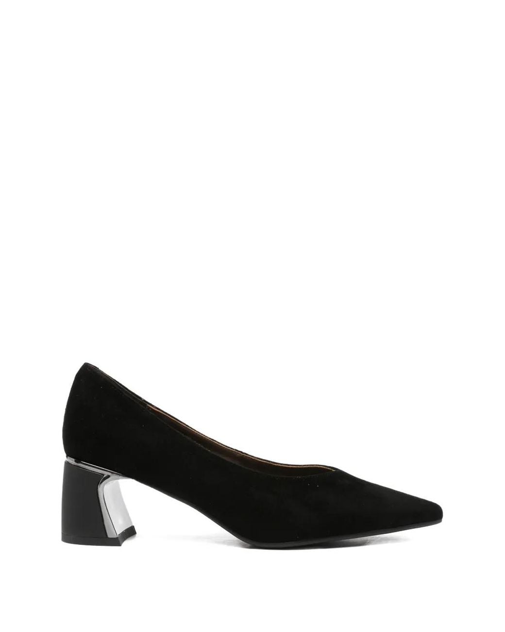 SERGIO MORETTI FIRENZE Black Pointed-Toe Block-Heel Pumps