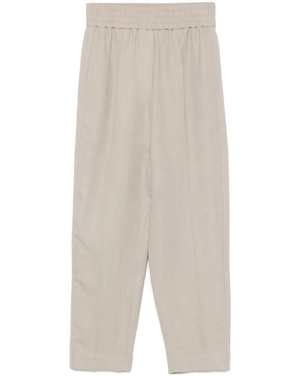 Brunello Cucinelli White Tapered Trousers