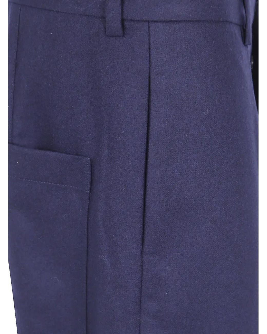Sofie D'Hoore Blue Pressed-Crease Wool Shorts