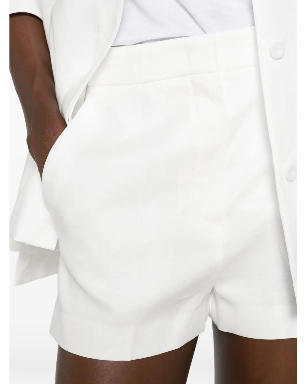 Fendi Geplooide Shorts in het White