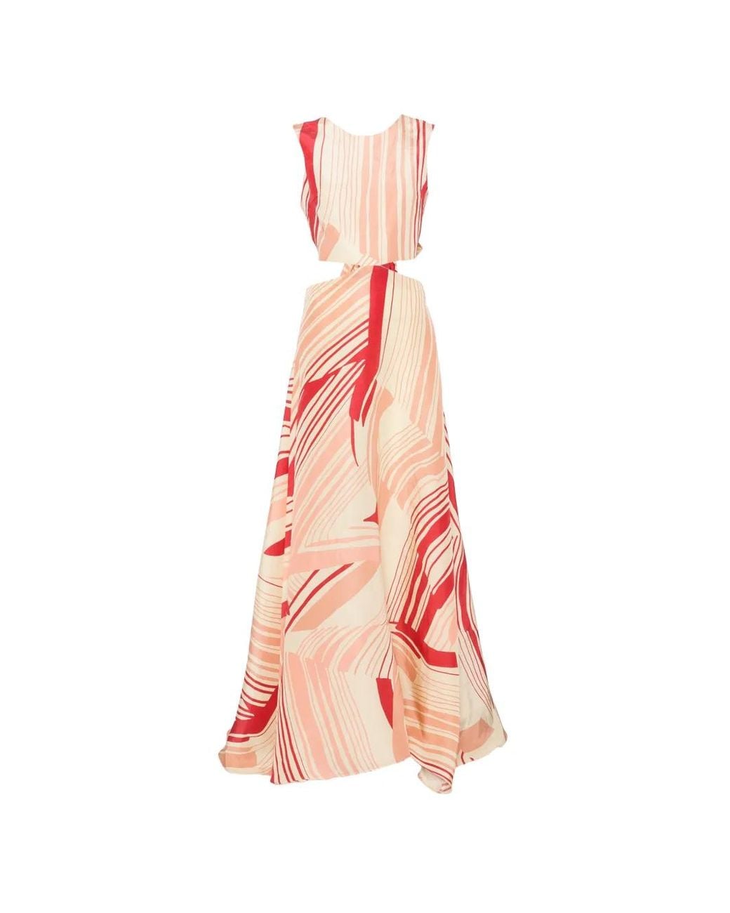 Raquel Diniz Pink Bali Abstract-Print Cutout Maxi Dress