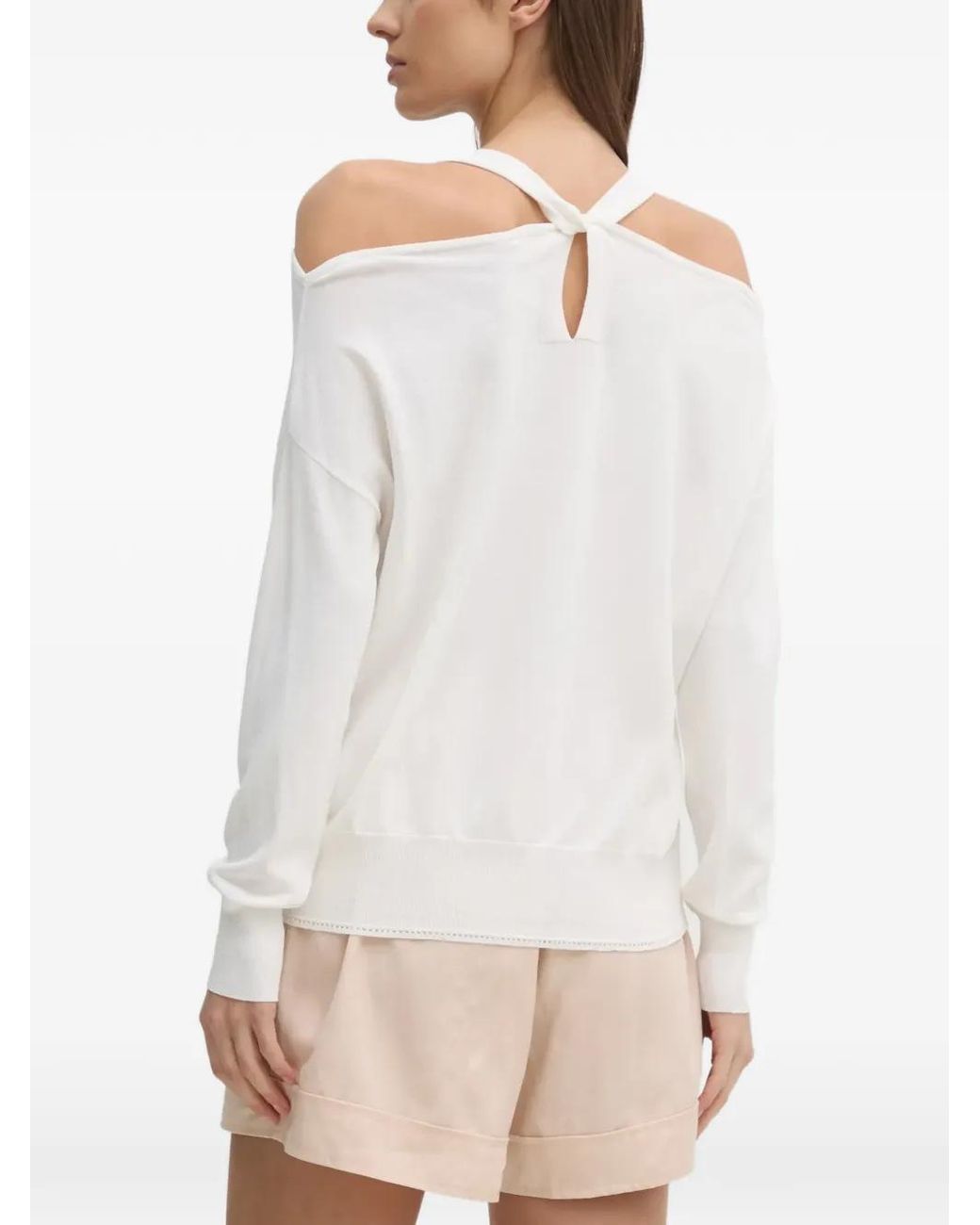 GAUDI White V-Neck Top