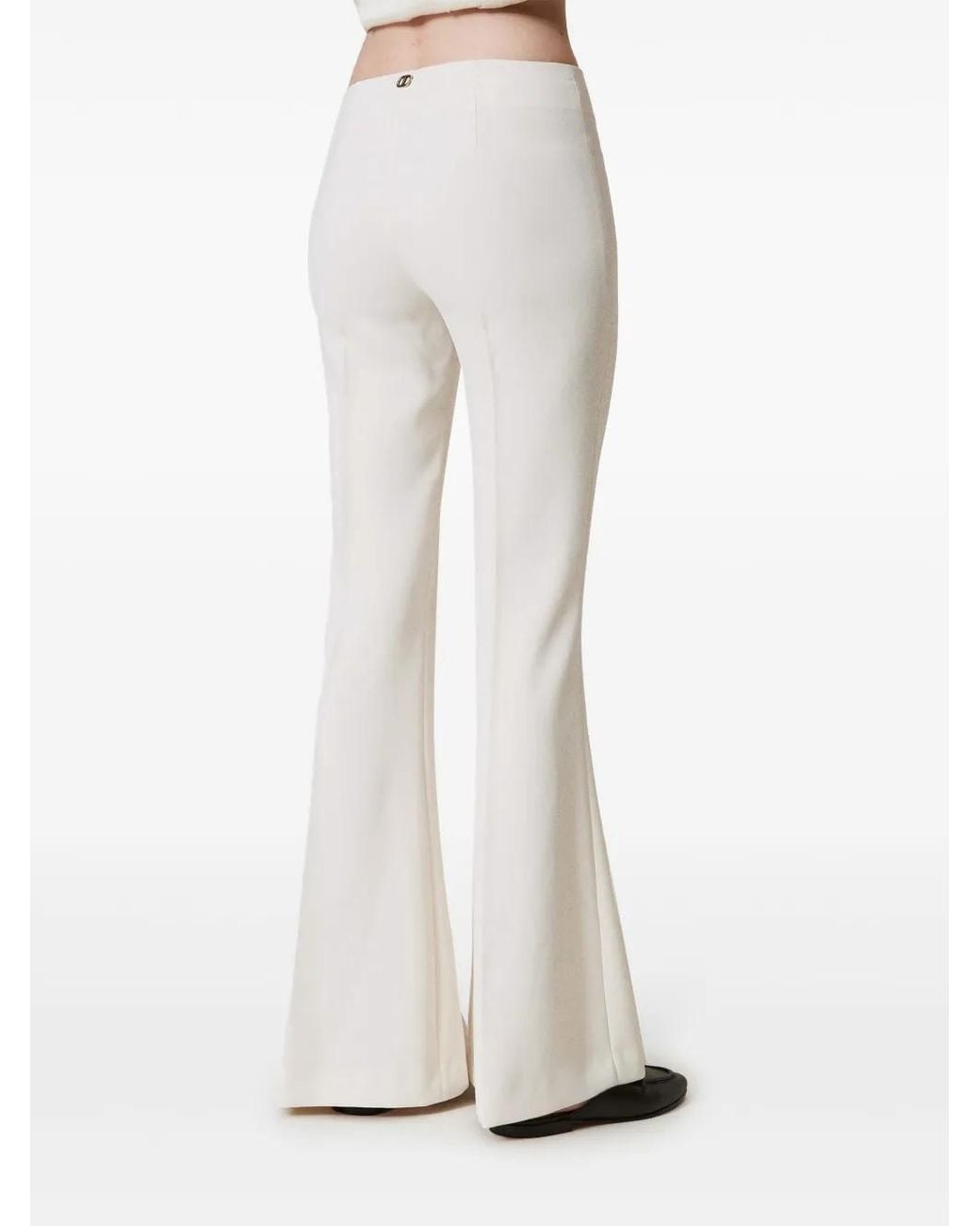 Twinset Flared Plooibroek in het White