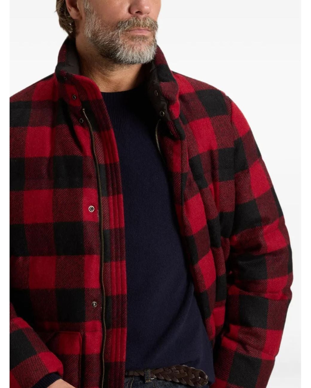 Woolrich Red Moon Check Puffer Jacket for men