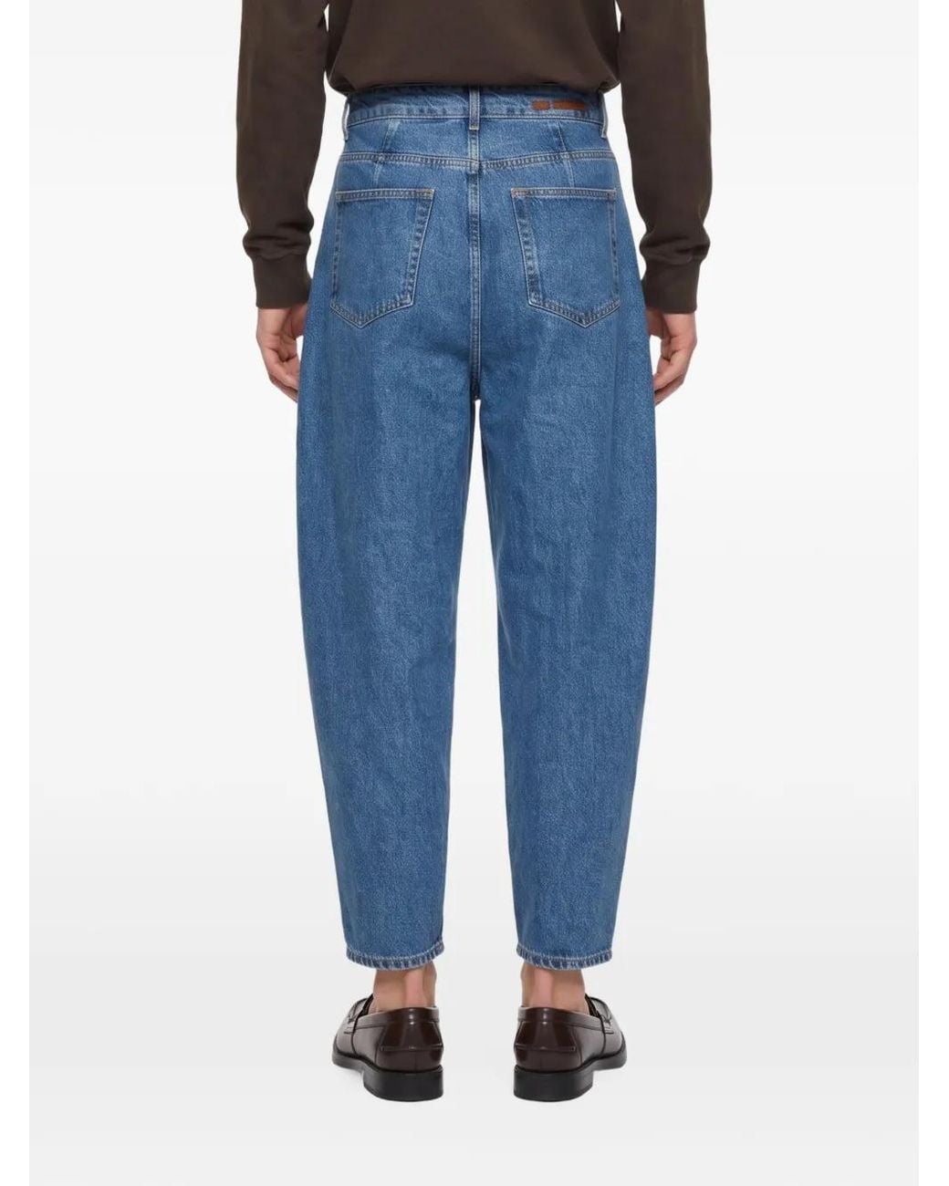 Hed Mayner Blue Pleated-Detail Jeans