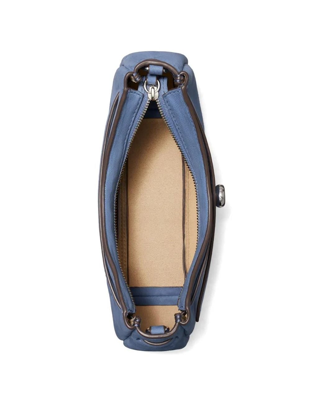 Tory Burch Blue Romy Nubuck Zip-Top Crossbody Bag