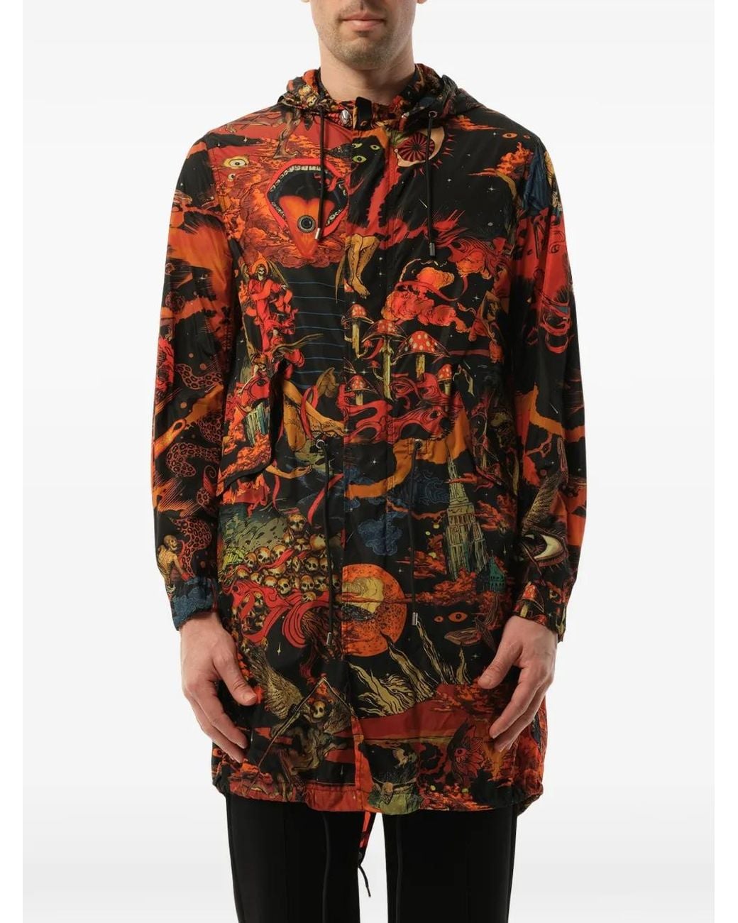 Givenchy Red Underworld Graphic-Print Parka for men