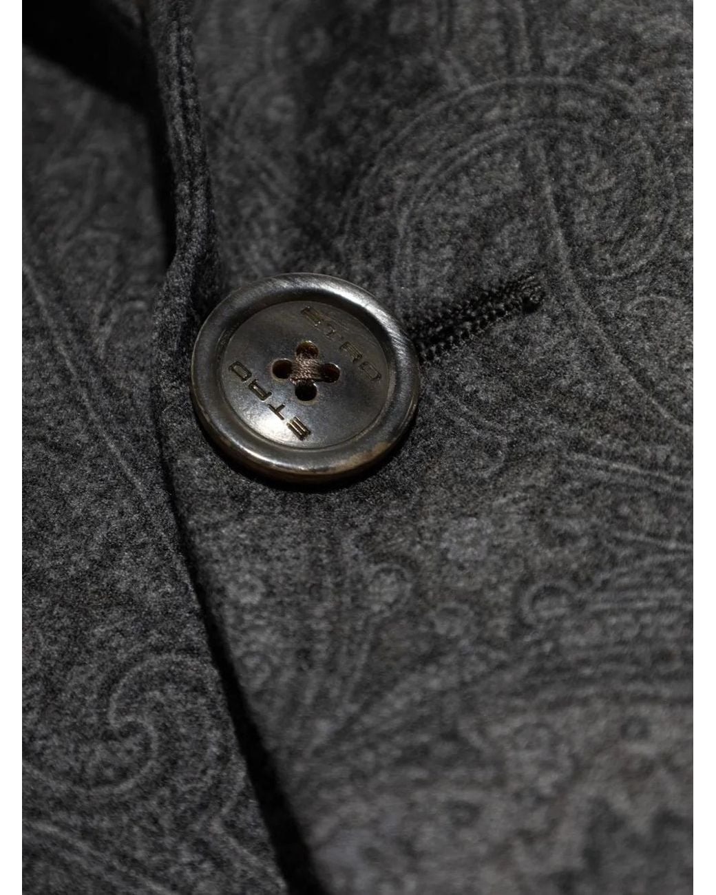 Etro Black Paisley-Print Wool Blazer for men