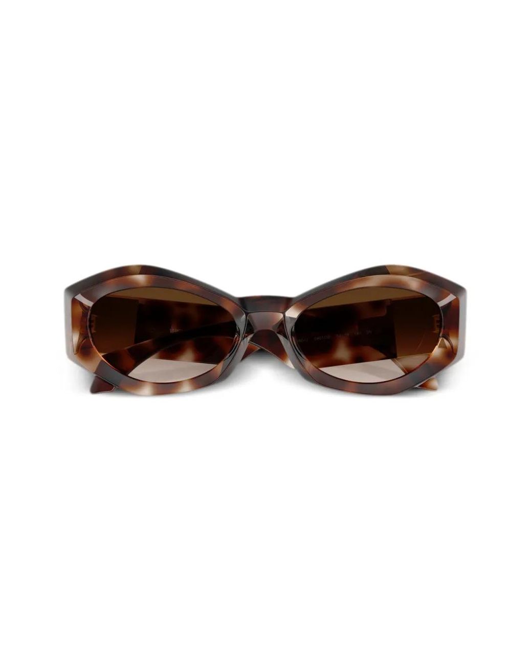 Versace Brown Medusa-Plaque Oval-Frame Sunglasses