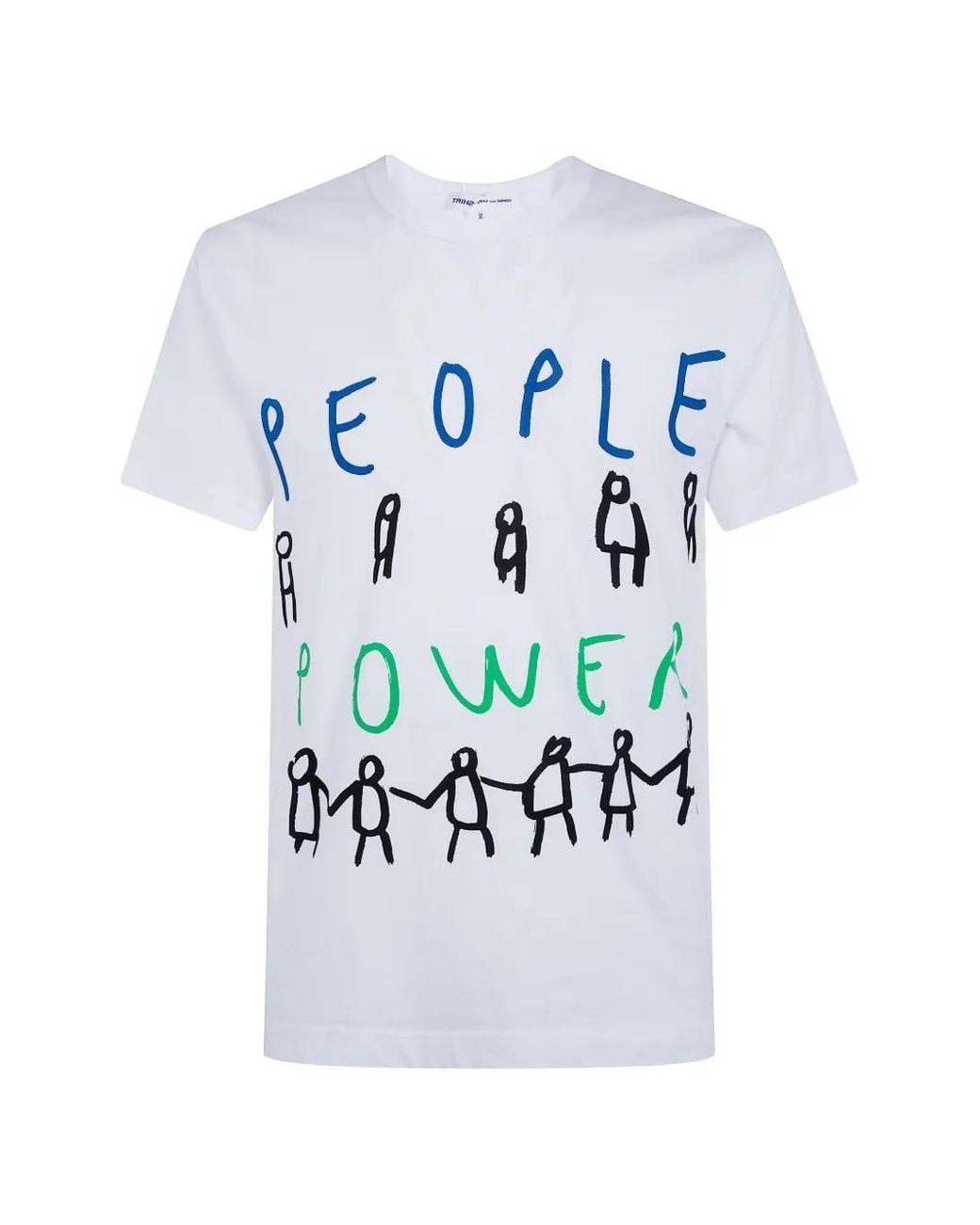 Comme des Garçons White Printed Logo Tee for men