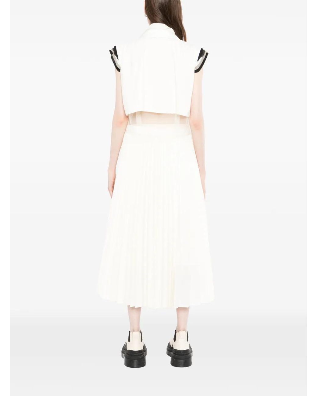 Sacai White Suiting Dress