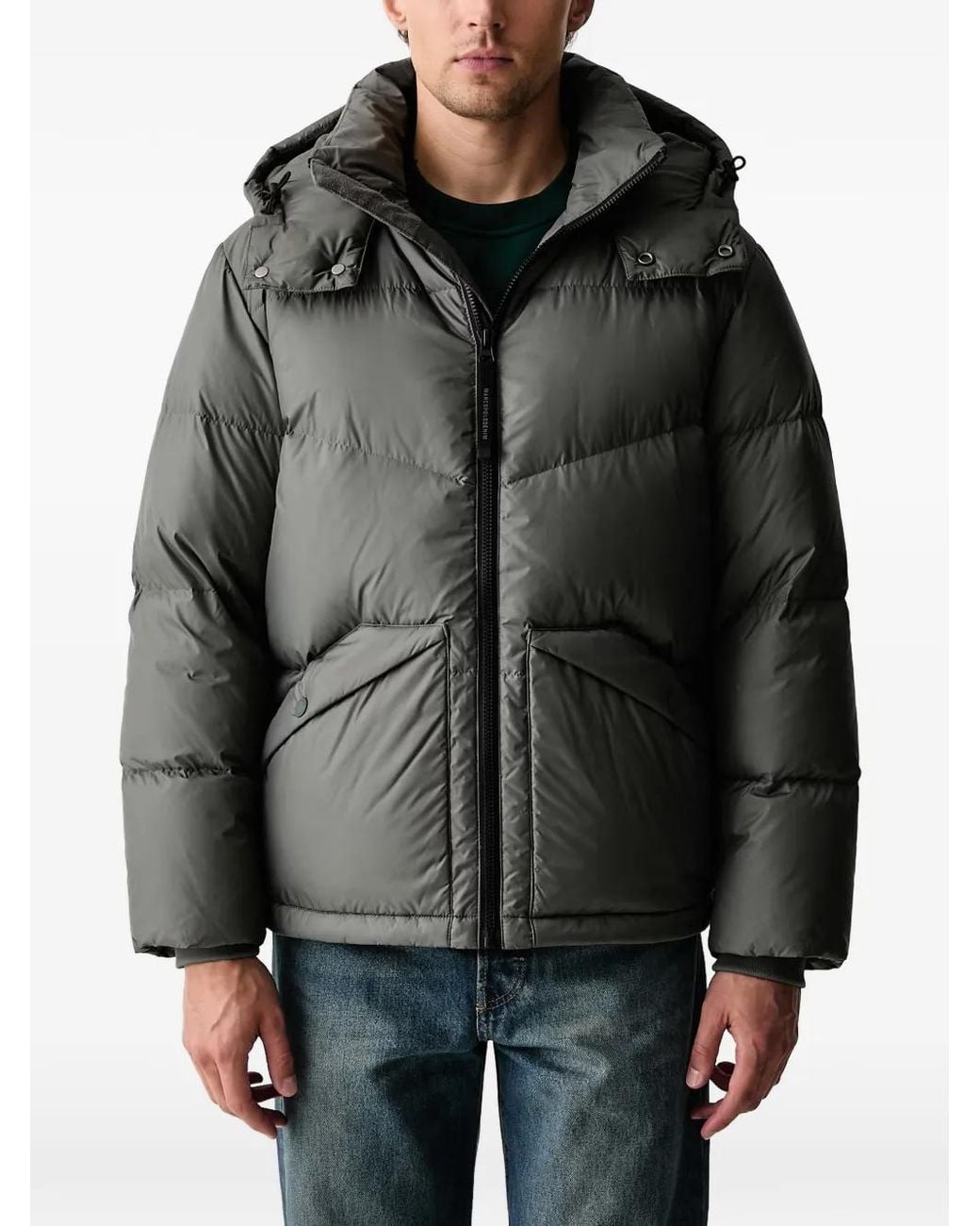 Marc O' Polo Gray Quilted Hooded Jacket for men