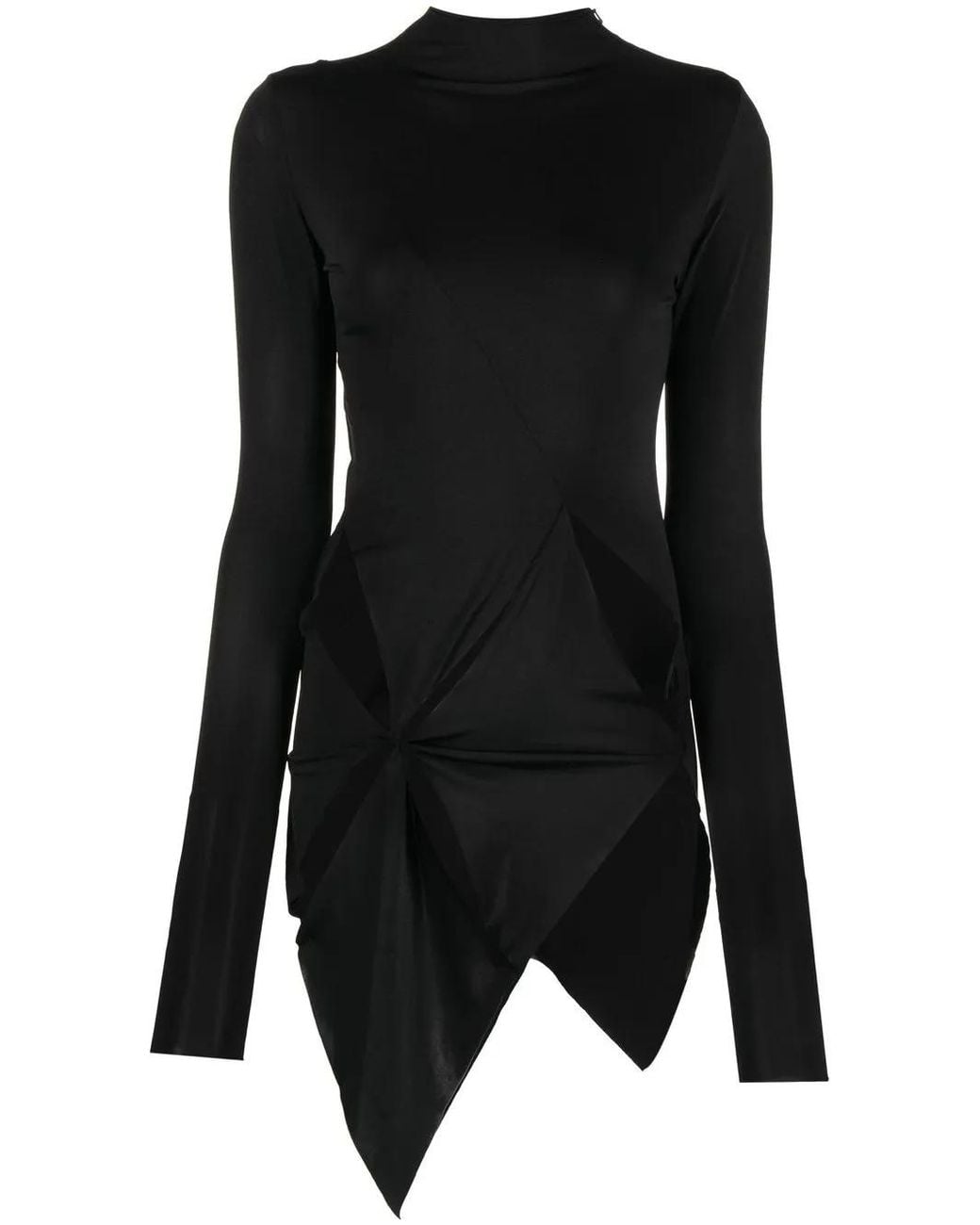 16Arlington Black Satin Asymmetric Top