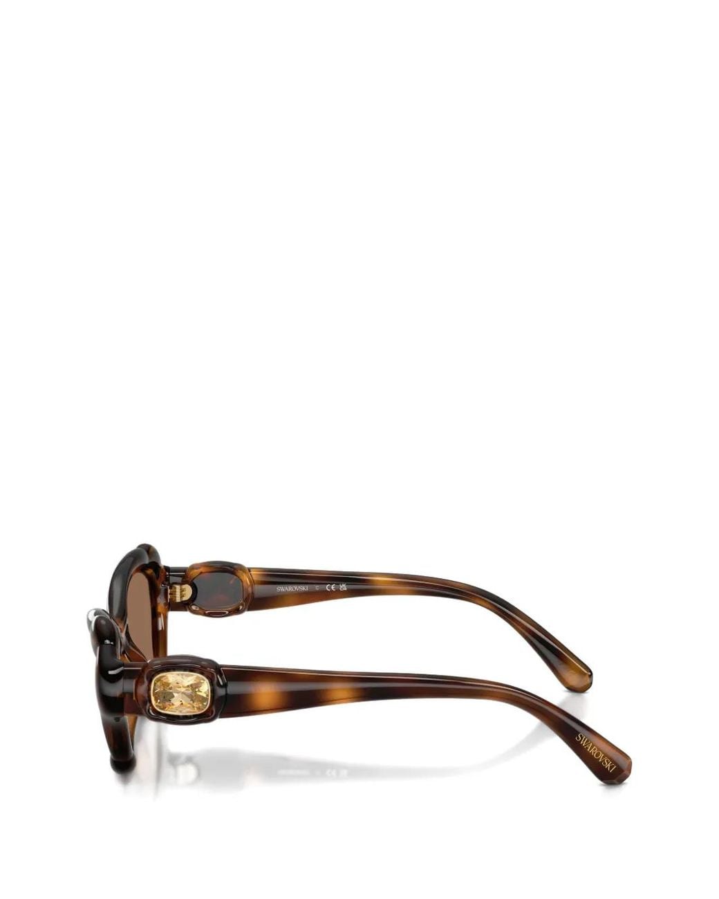 Swarovski Brown Tortoiseshell-Effect Cat-Eye Sunglasses