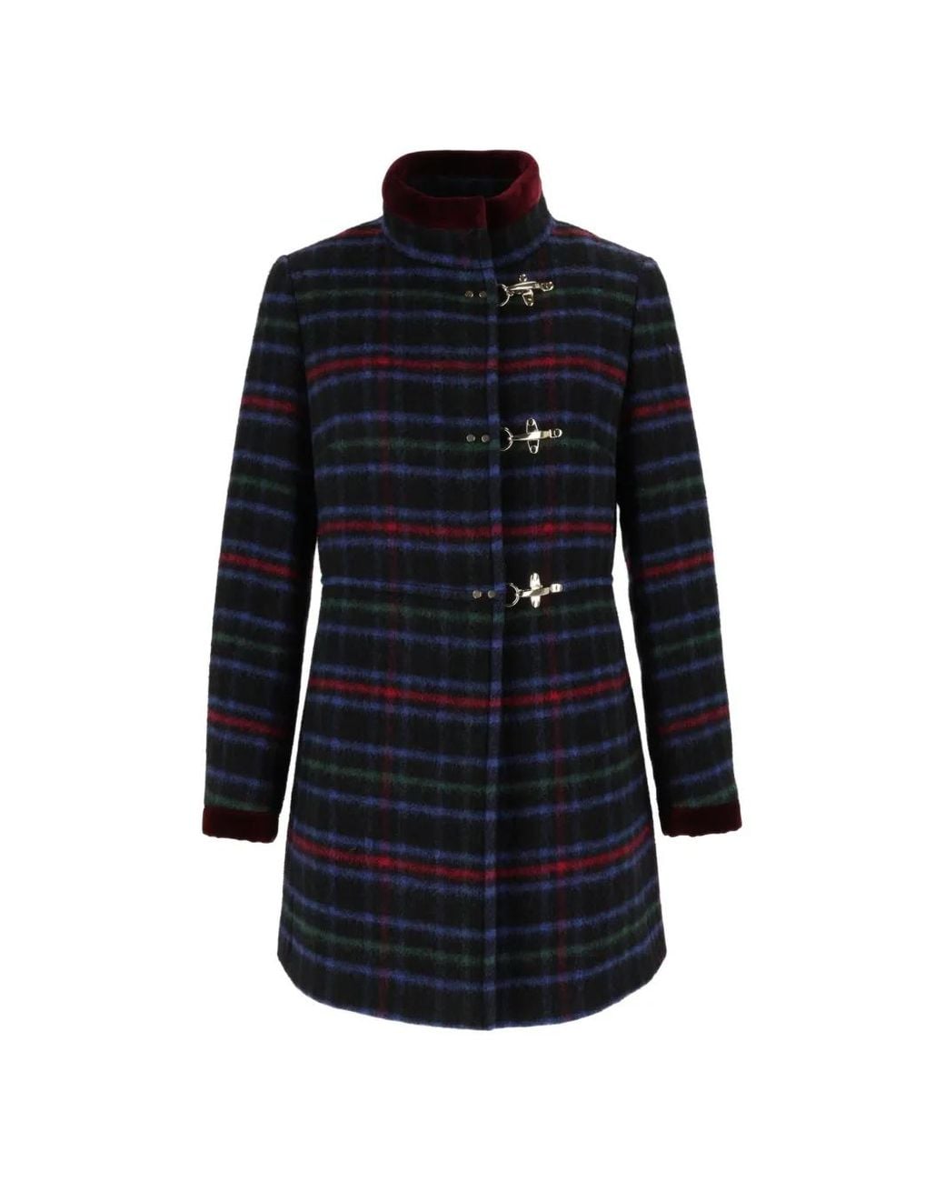 Fay Blue Virginia Checked Coat