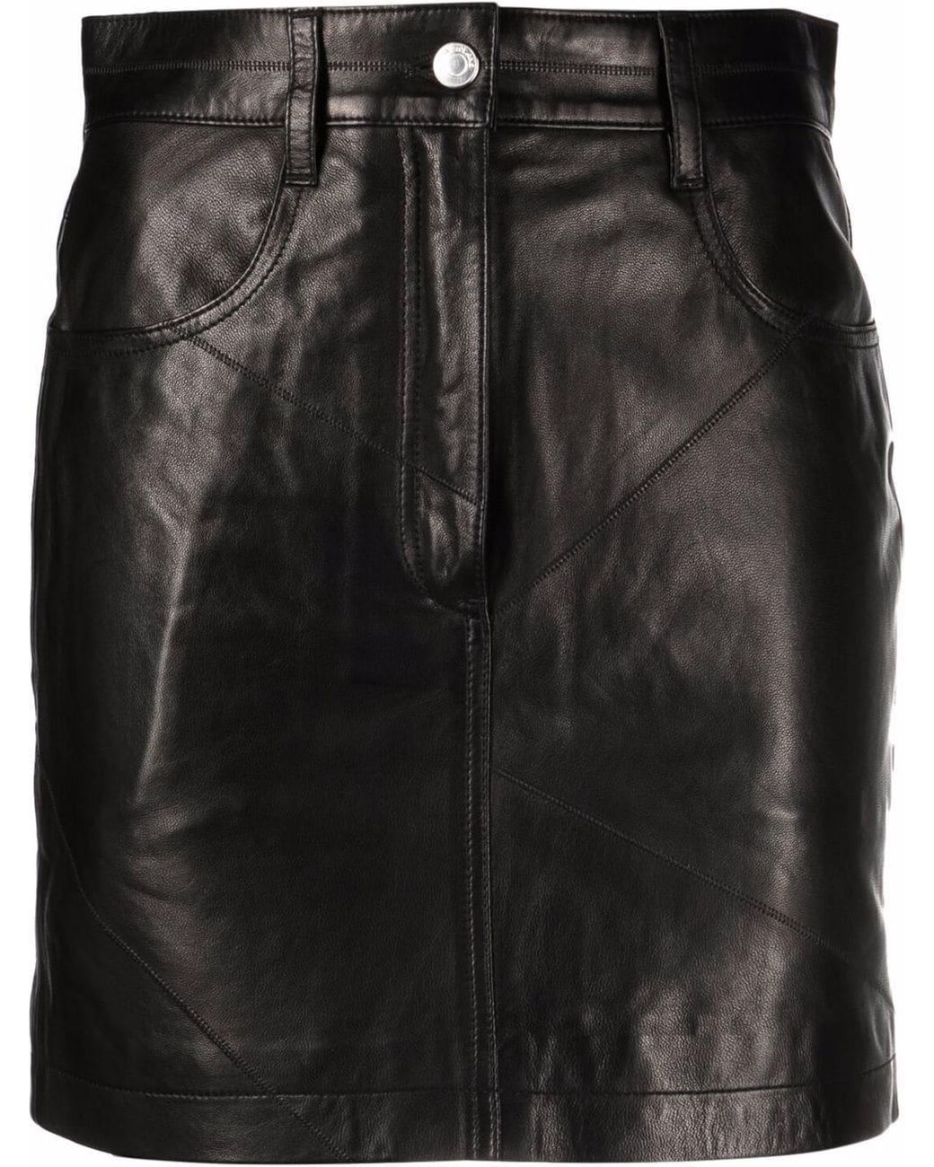 IRO Kringa Leather Mini Skirt in Black | Lyst