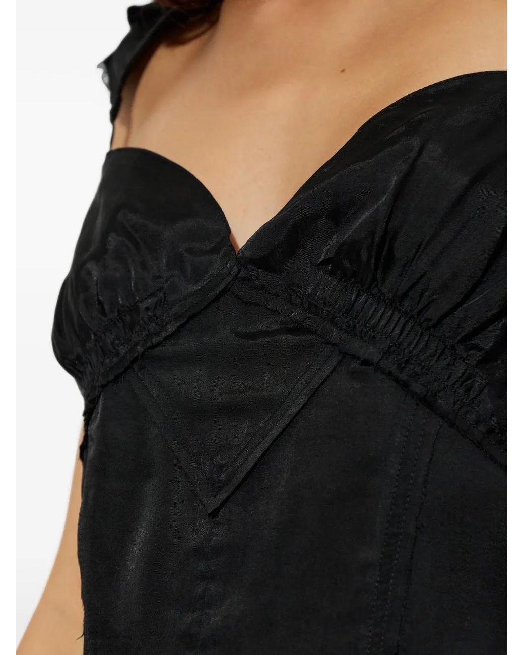 KNWLS Black Beth Lace-Up Top
