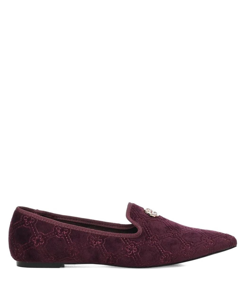 V73 Purple Embellished Loafers