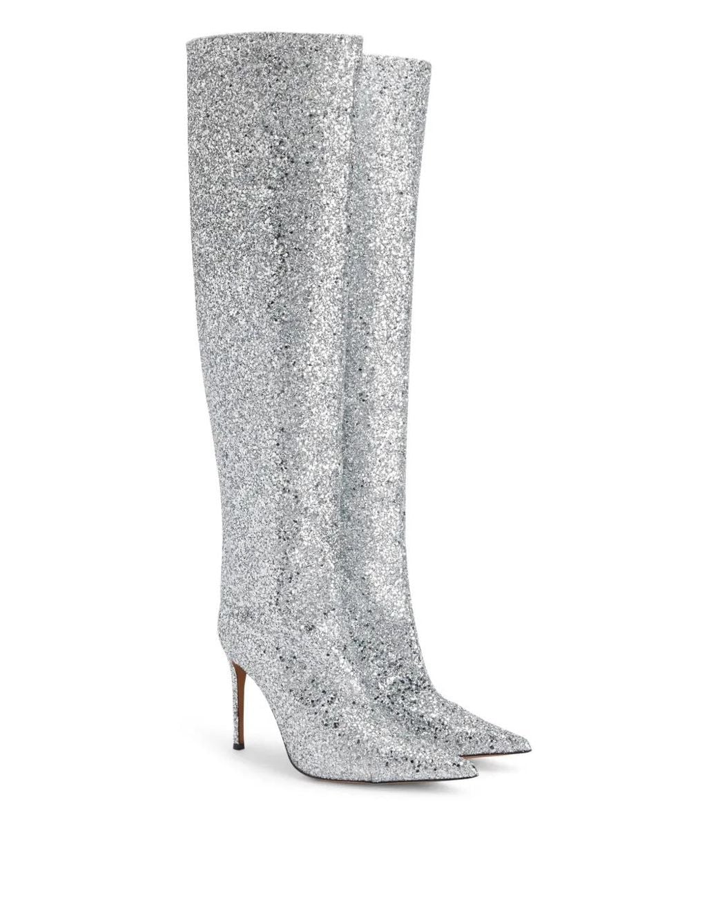 Alexandre Vauthier White 90Mm Viola Glittered Boots