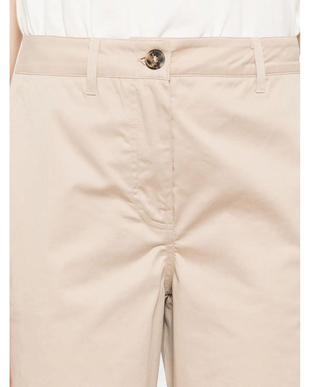 Marella White Buttoned Trousers