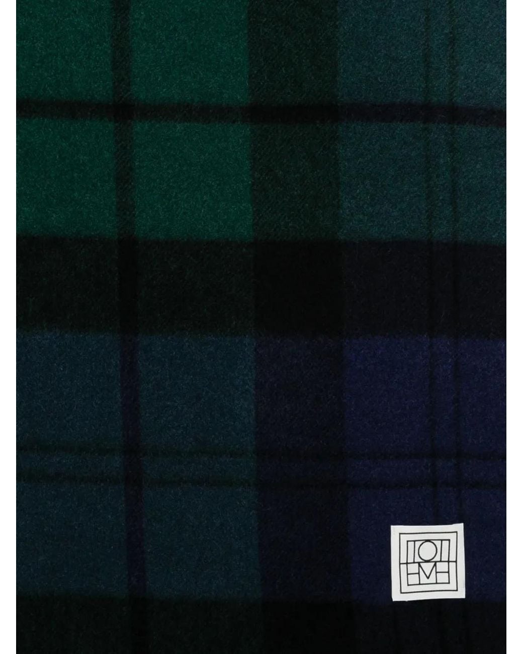 Totême Green Checked Cashmere Scarf