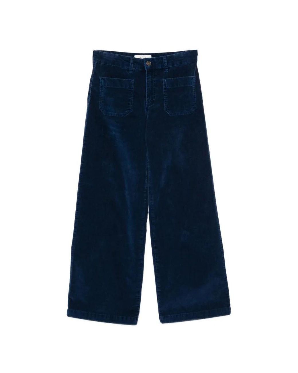 Five Jeans Blue Lucia Corduroy Cropped Palazzo Pants