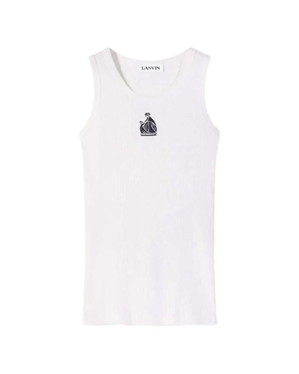 Lanvin White Mother And Child Ribbed Tank Top