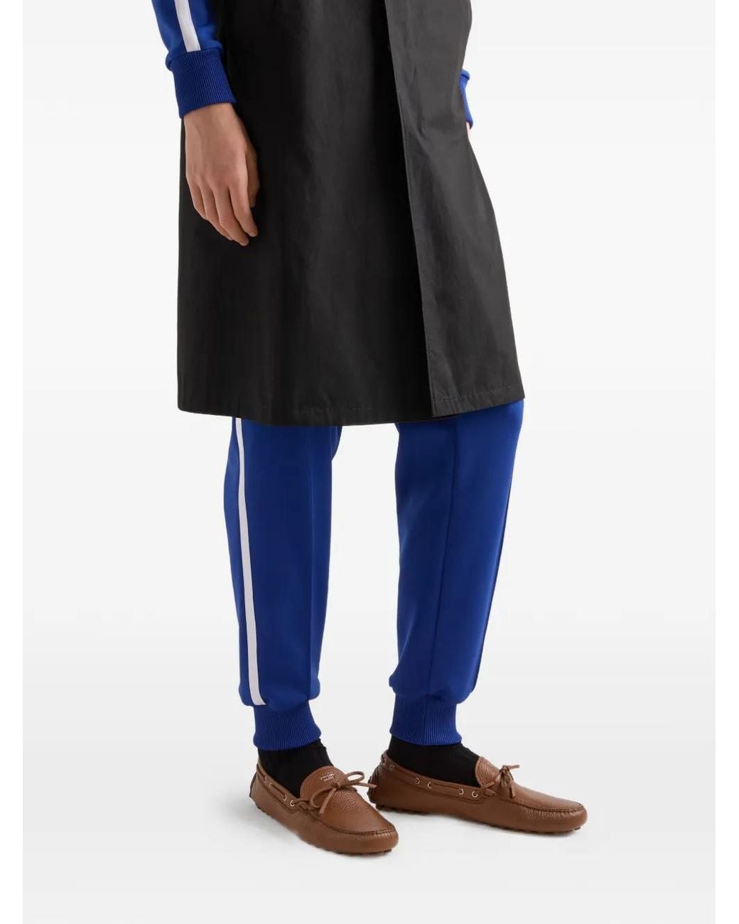 Prada Blue Stripe-Detail Track Pants for men