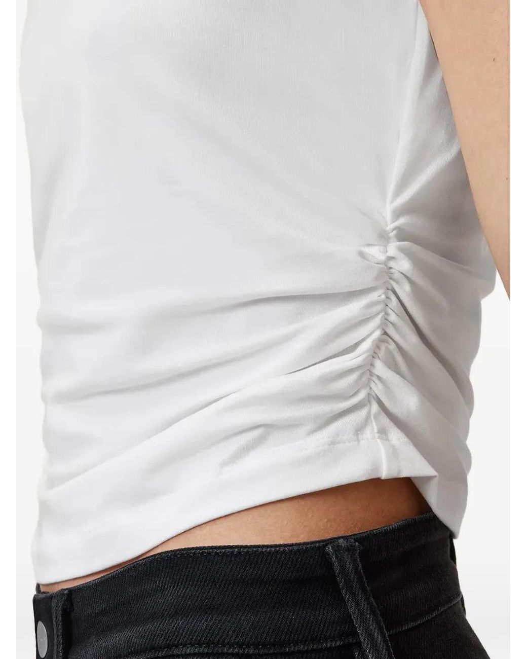 AllSaints White West Gathered Tank Top