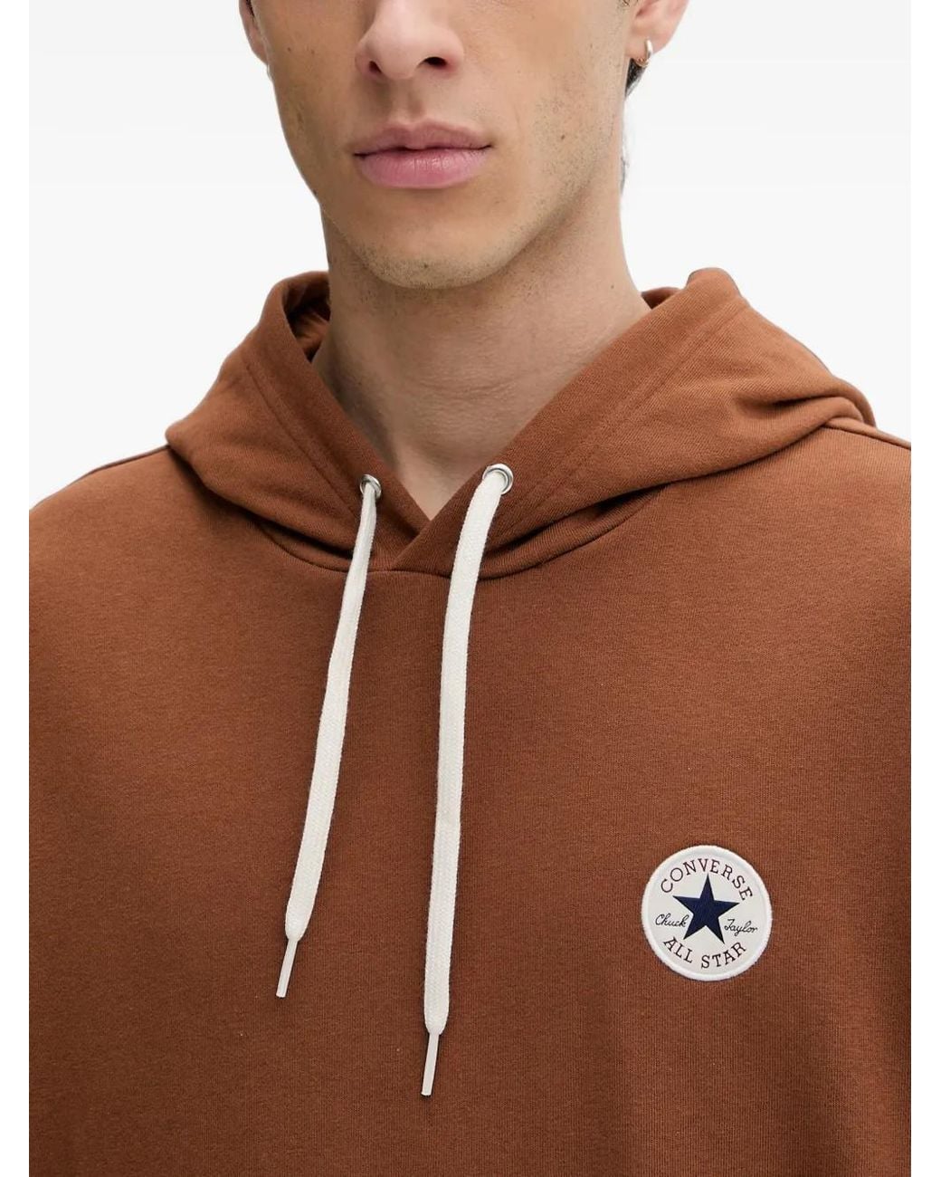 Converse Brown Chuck Taylor Logo-Patch Hoodie for men
