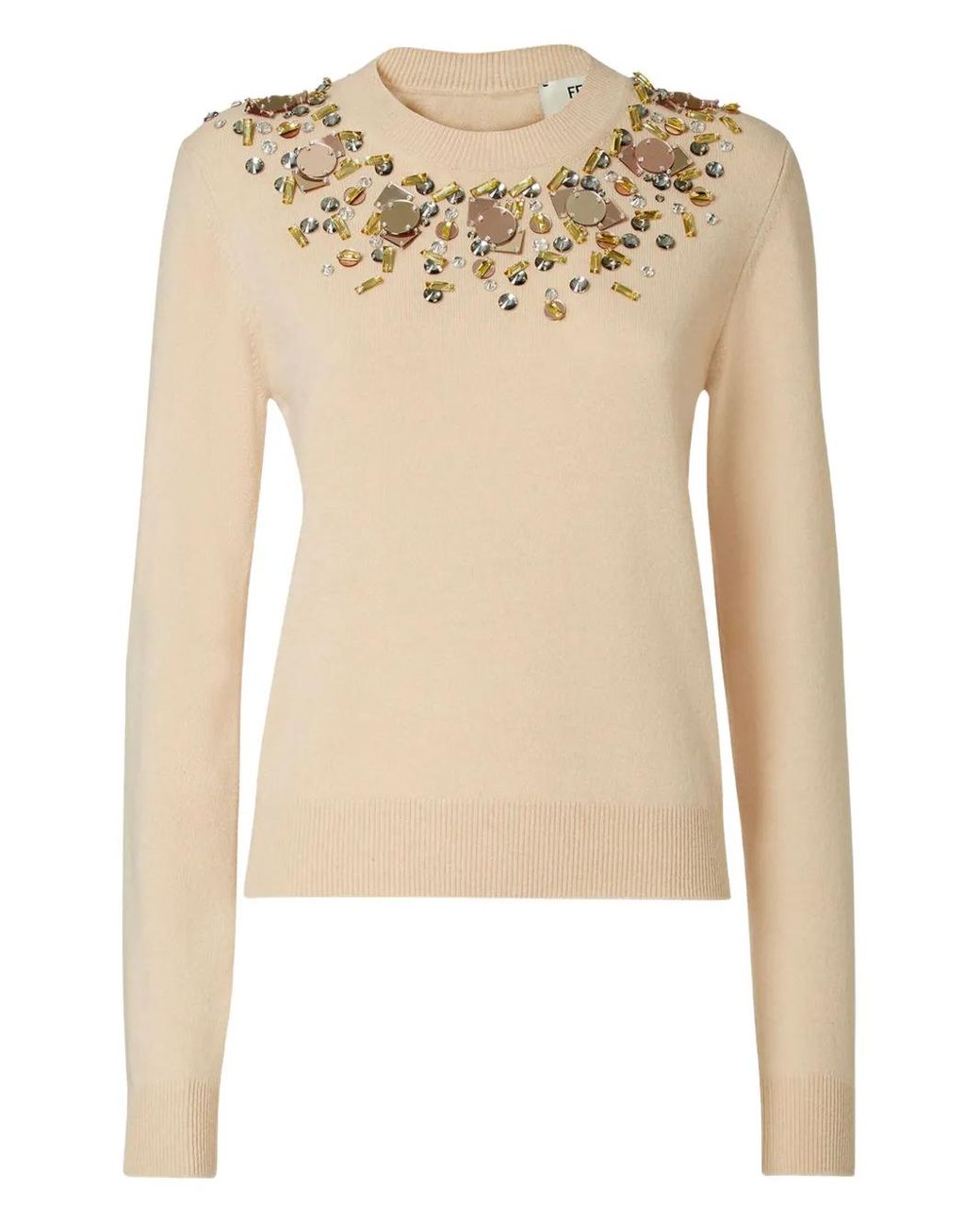 Pullover A Girocollo-Donna di Fendi in Natural