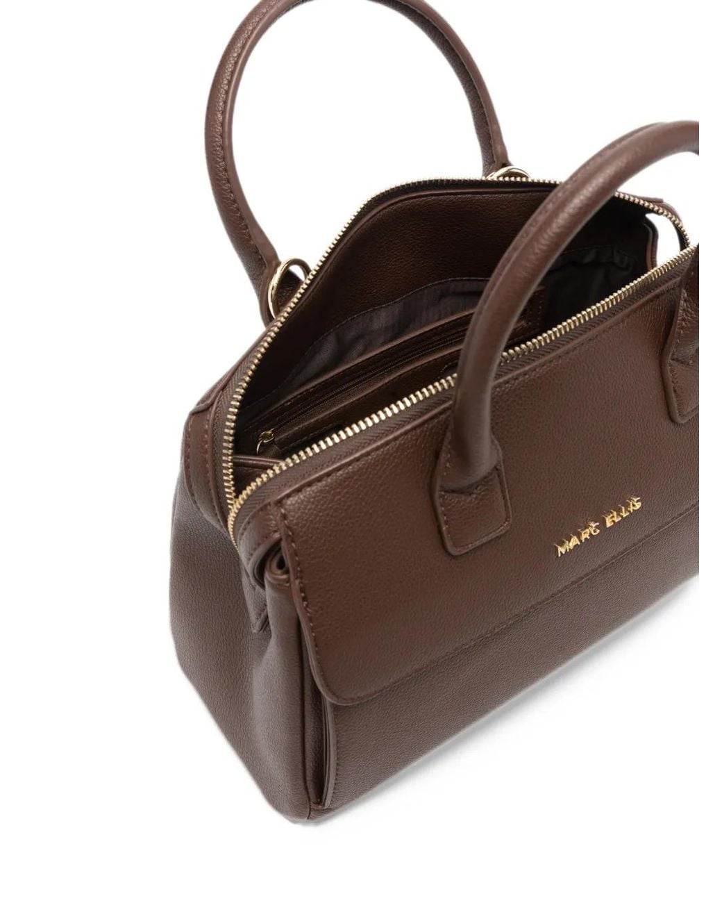 Marc Ellis Brown Alysa Logo-Plaque Pebbled-Effect Tote Bag