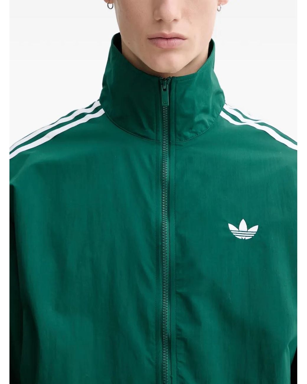 Adidas Green Firebird Logo-Embroidered Track Jacket for men