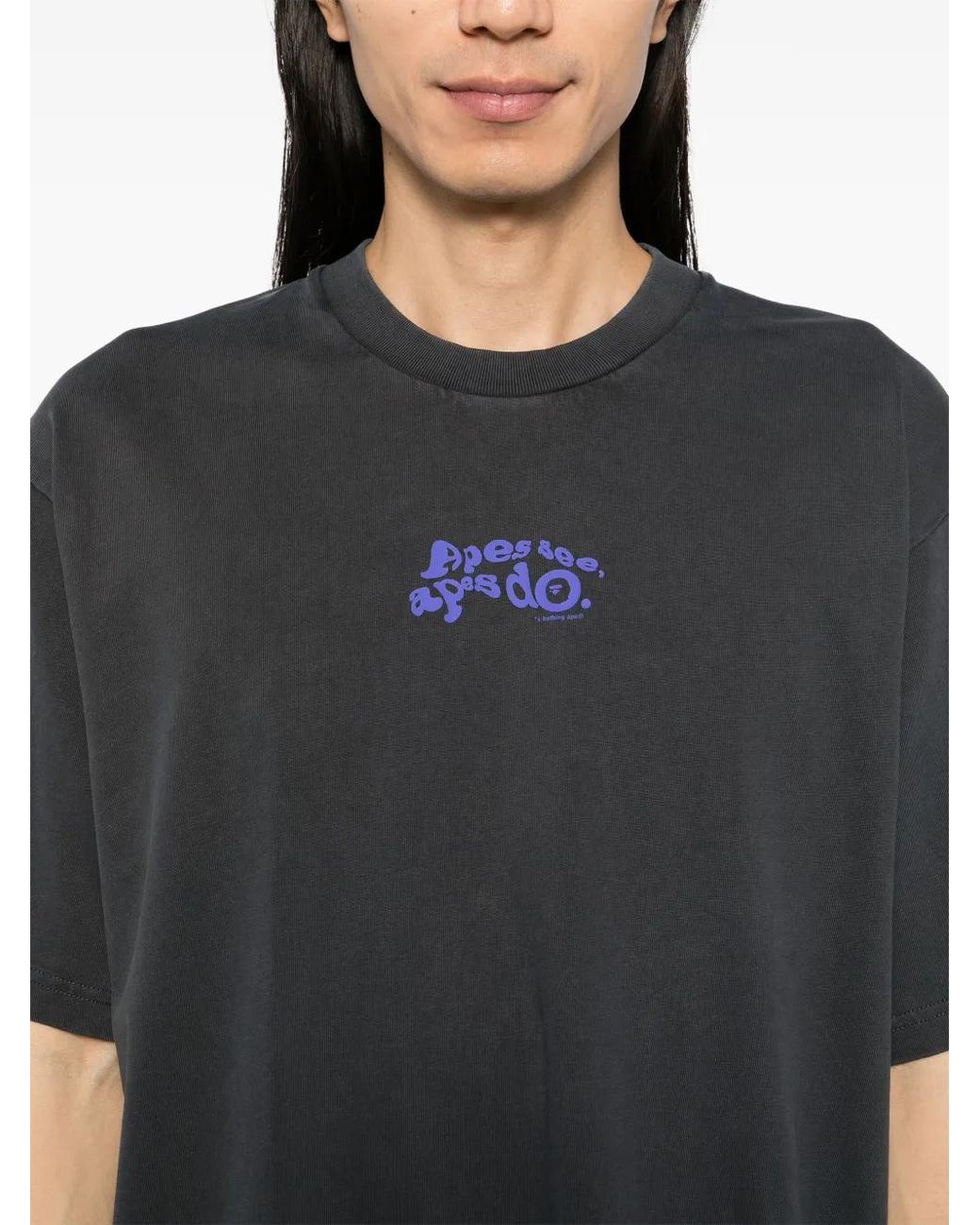 A Bathing Ape Black Logo-Print T-Shirt for men