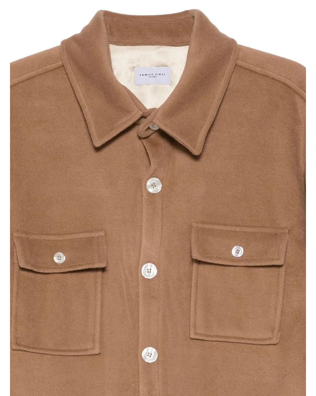 FAMILY FIRST Brown Button-Fastening Jacket for men