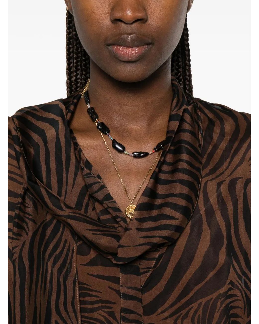 Max Mara Brown Satin-Finish Shirt