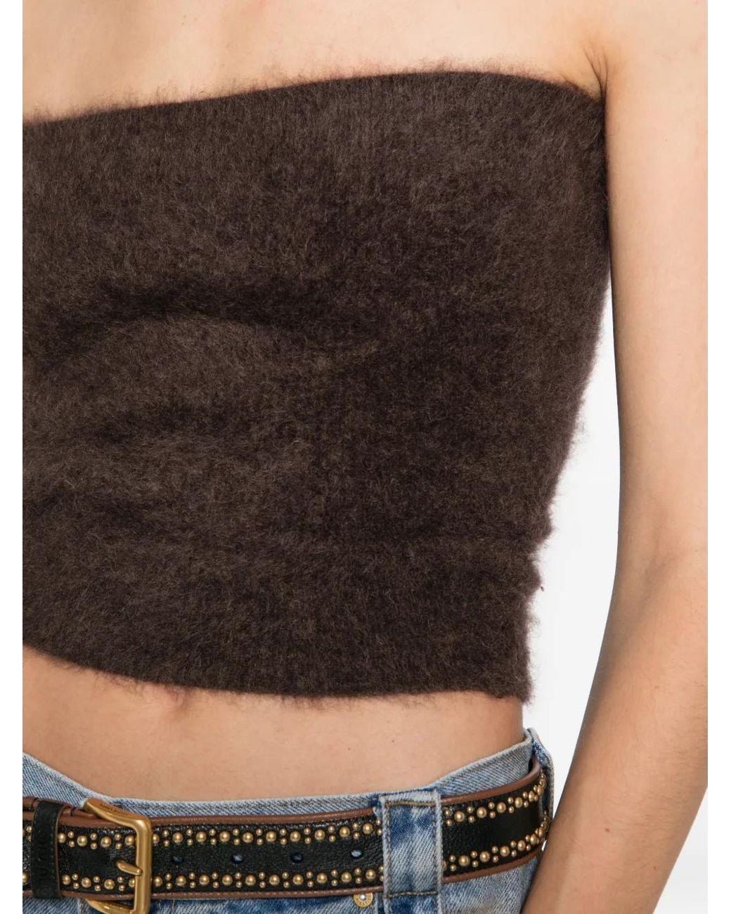 ABSOLUT CASHMERE Black Litha Cashmere Strapless Top