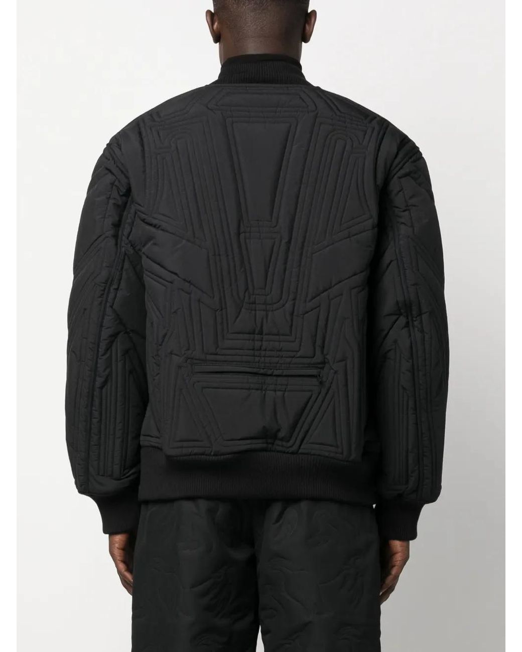 Y-3 Black Quilted Bomber Jacket for men