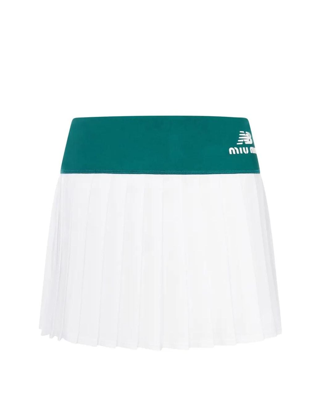 Miu Miu Green X New Balance Stretch Technical Jersey Pleated Miniskirt