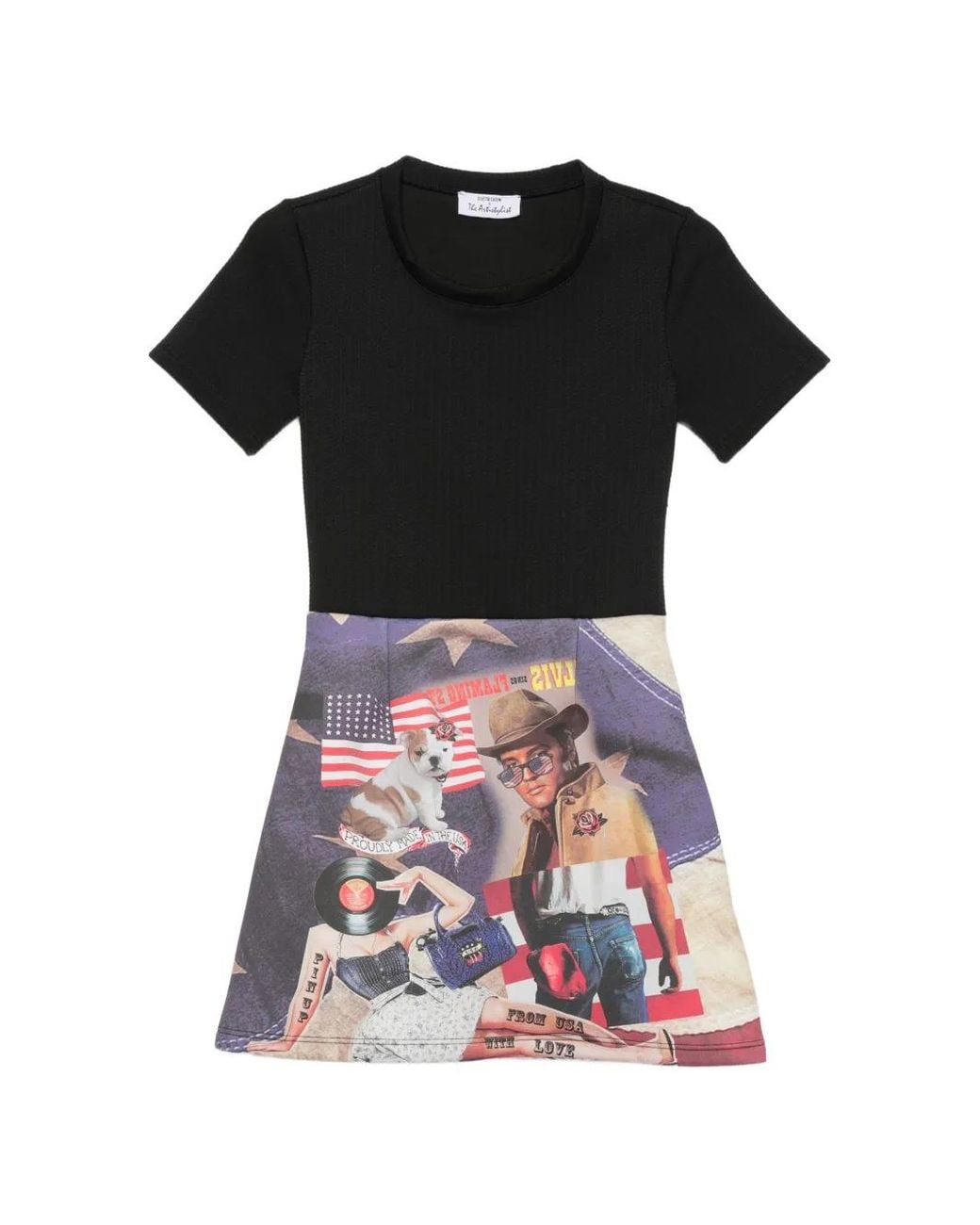 The Artistylist Black Graphic-Print A-Line Dress