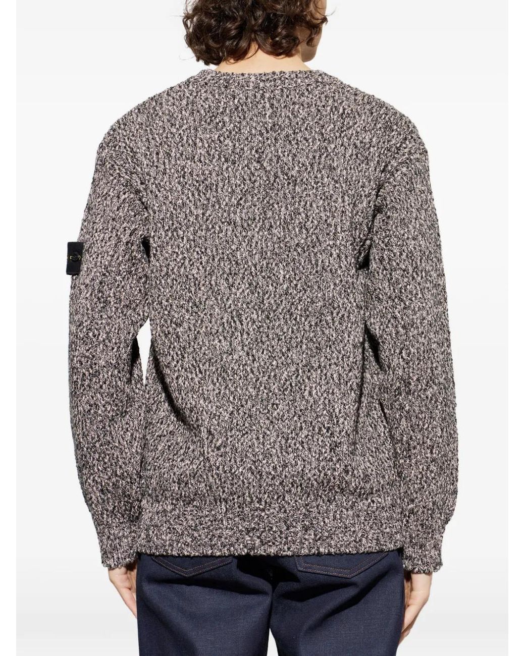Stone Island Gray 5100025 Speckled Cotton Sweater for men