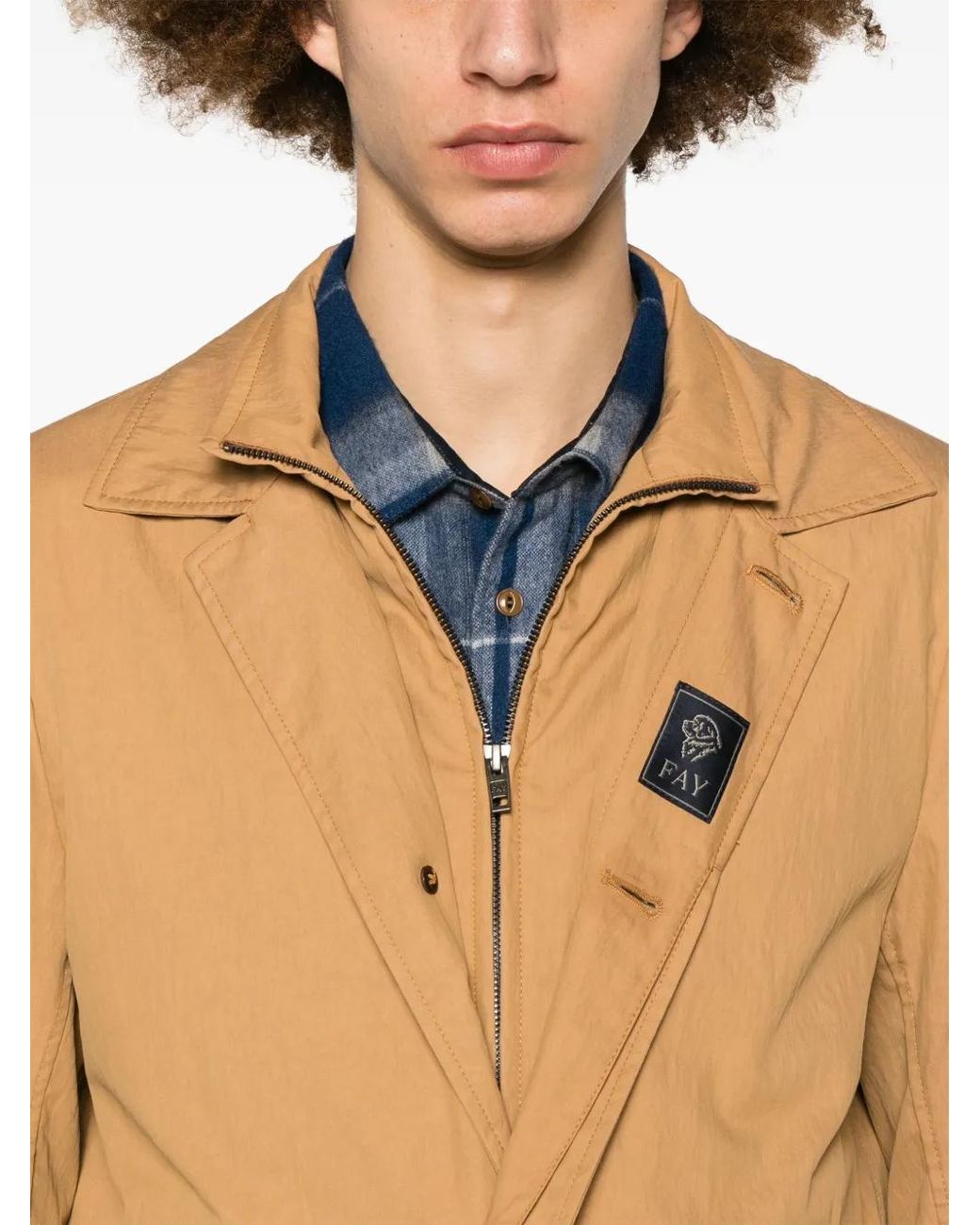 Fay Brown Morning Single-Breasted Coat for men